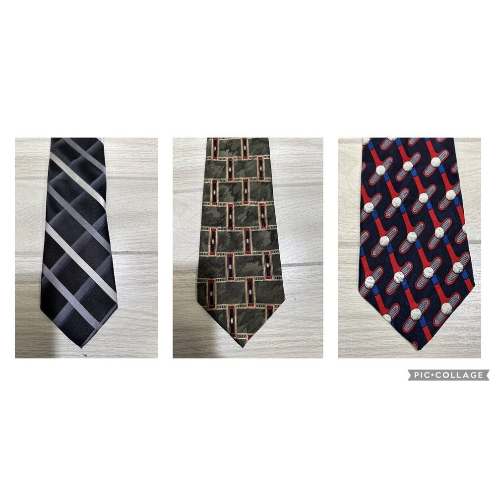 Neck Tie Custom Bundle (Set of 3) Various Patterns,‎ Materials & Lengths - Set E